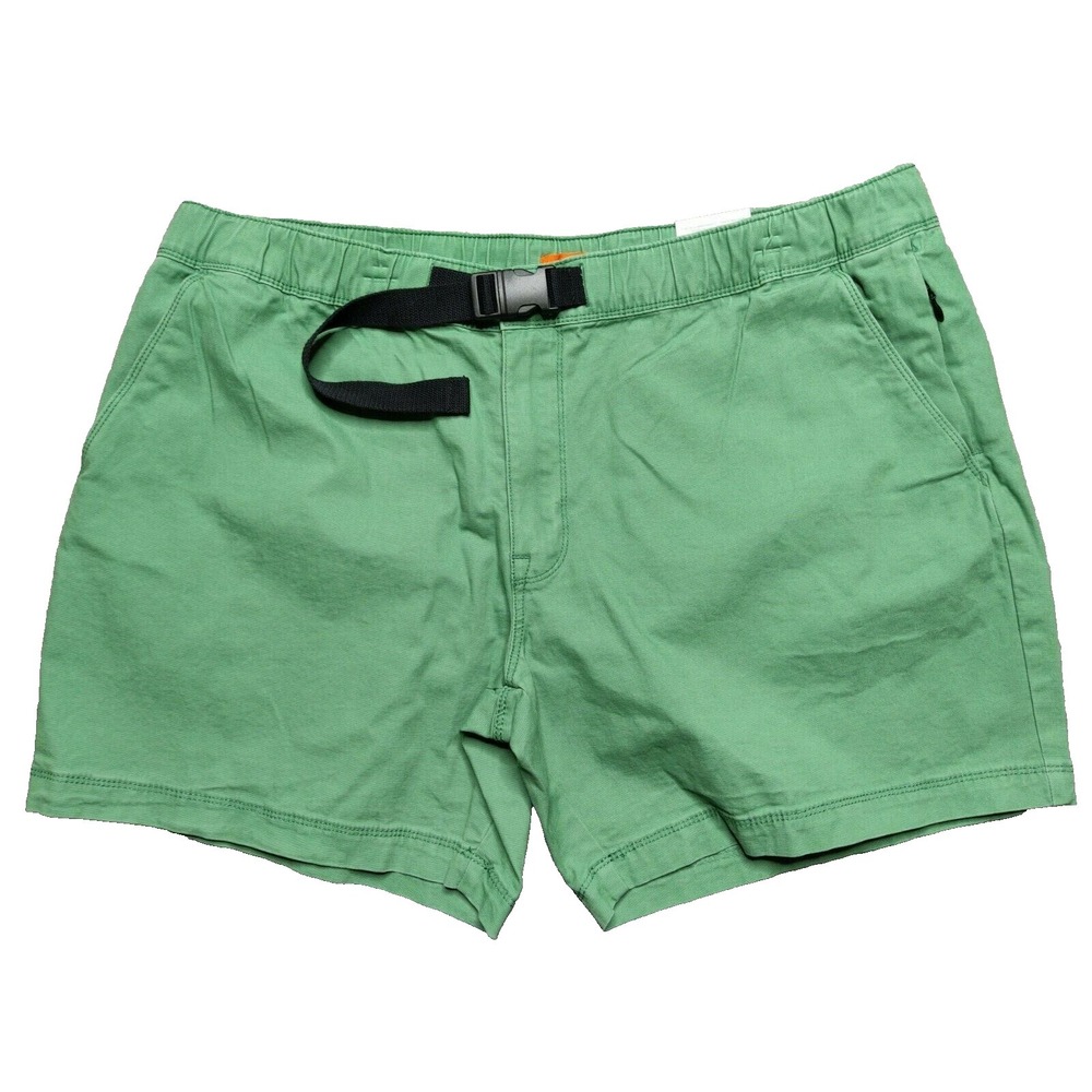 St Johns Bay Outdoor Men 2XL (44"-47") Green Belted Stretch 7" Hiking Shorts NEW